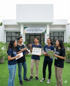 Sekelompok siswa Interpeace sedang berinteraksi seru tanpa gawai, menunjukkan salah satu manfaat liburan sekolah di Kampung Inggris sebagai solusi mengurangi gadget.